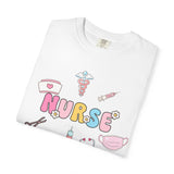 Nurse Cute Icons T-Shirt | Pastel Medical Graphic Tee for Nurses