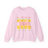 Teacher Pencil Crewneck Sweatshirt | Cute Pink & Yellow Teacher Appreciation Gift