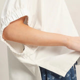 WHITE OVERSIZED CUFF TOP
