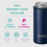 SWIG NAVY SKINNY CAN COOLER 12oz