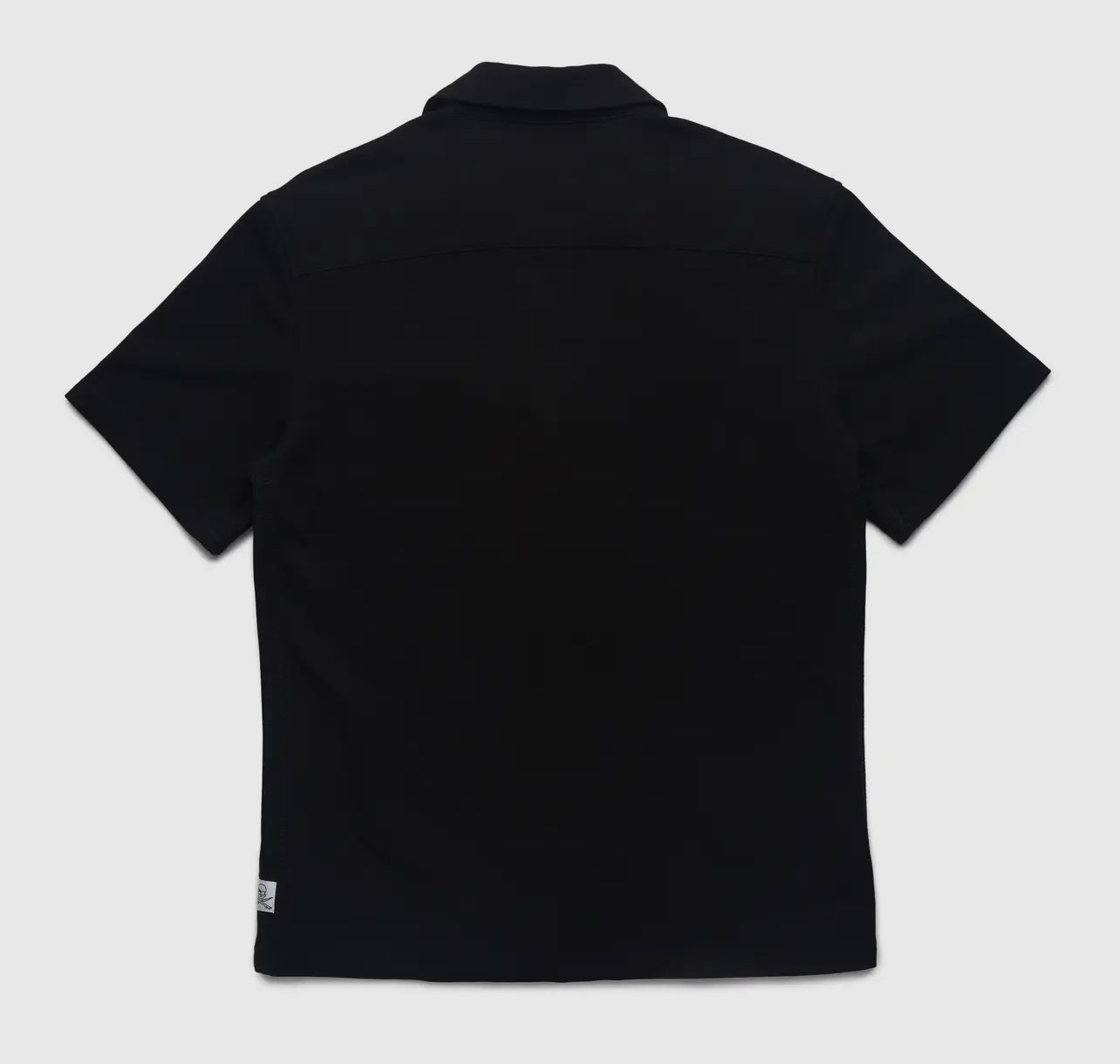 BLACK S/S PIQUE KNIT SHIRT