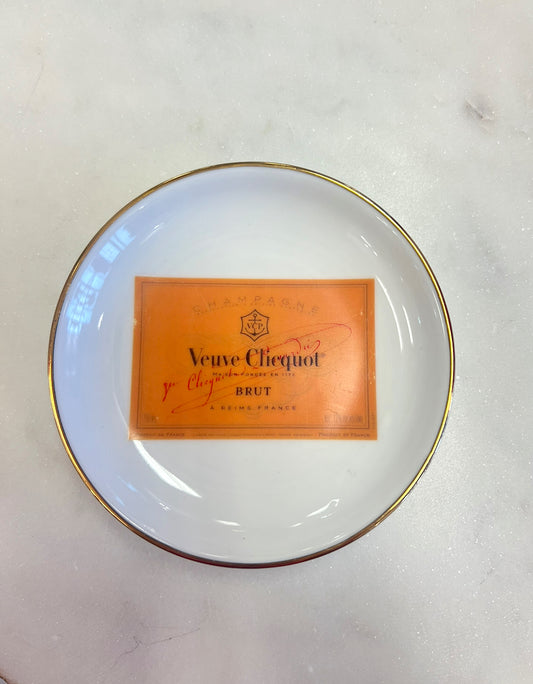 CIRCLE GOLD RIM ORANGE VEUVE CLICQUOT TRAY