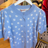 BLUE & WHITE POLKA DOT TOP
