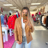 CAMEL PLEATHER BLAZER