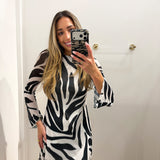 ZEBRA MINI LONGSLEEVE DRESS