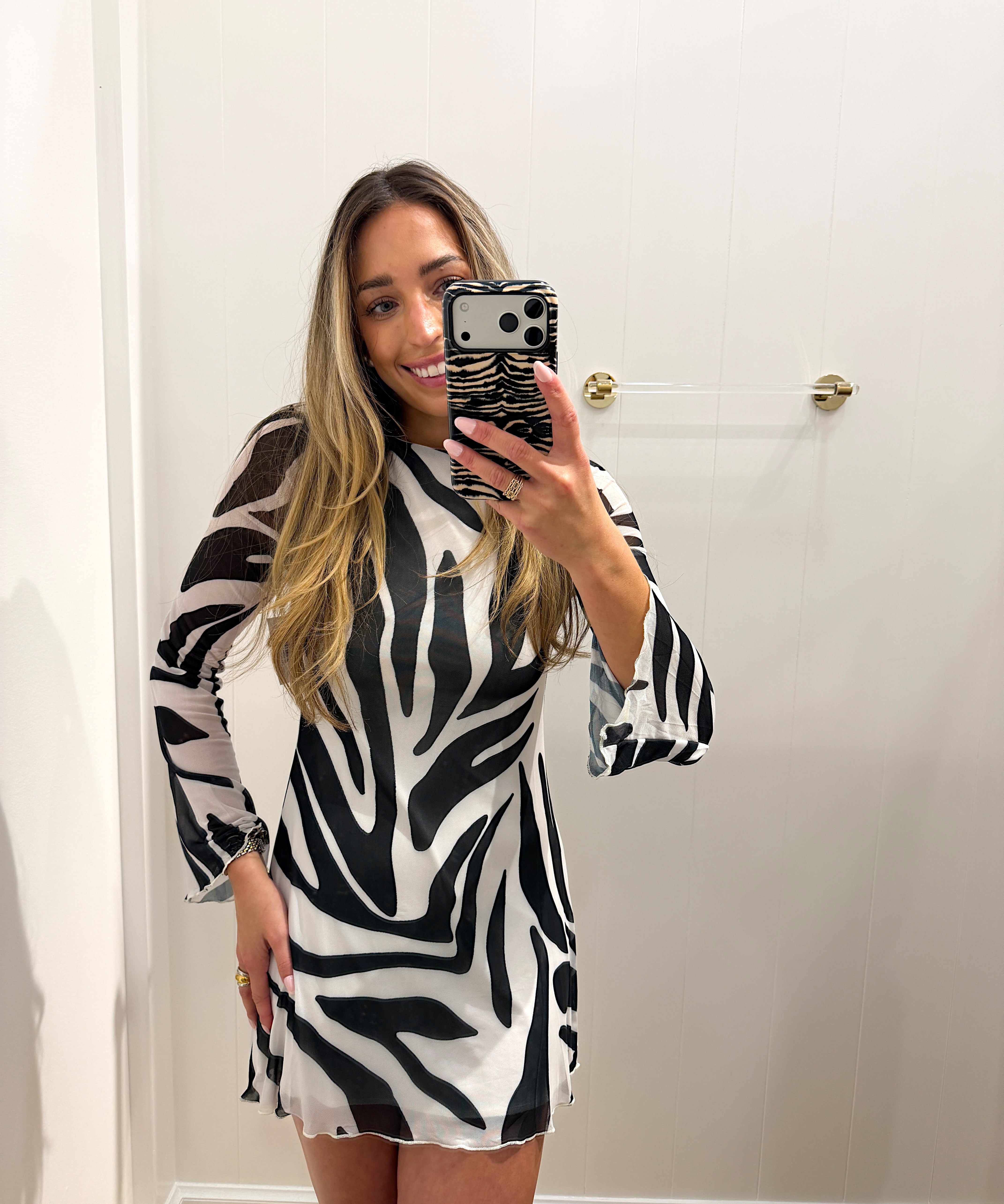 ZEBRA MINI LONGSLEEVE DRESS