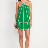 Shell Panel Linen Skort: Off White / L