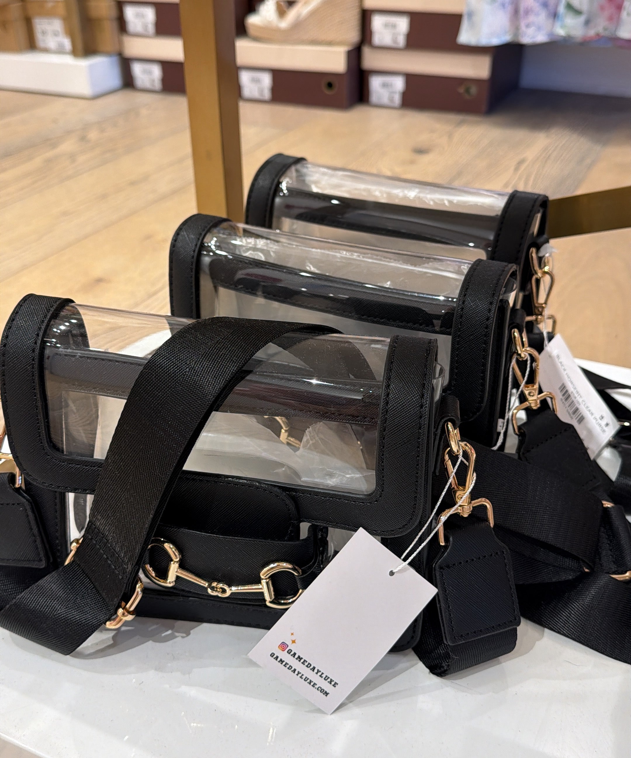 BLACK HORSEBIT CLEAR PURSE
