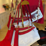 RED GAMEDAY CLEAR SATCHEL BAG