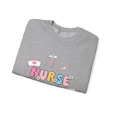 Nurse Medical Icons Crewneck Sweatshirt – Cute Nurse Graphic Pullover