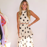 POLKA DOT HALTER TOP + MAXI SKIRT SET