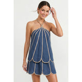 Shell Panel Linen Top: Off White / S