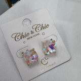 IRIDESCENT STUDD EARRINGS