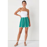 Shell Panel Linen Skort: Off White / S