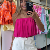 HOT PINK BUBBLE TANK TOP