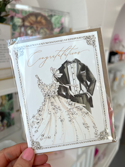 CONGRATULATIONS FORMAL WEDDING CLOTHES CARD