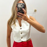 LBK WHITE BUTTON TOP