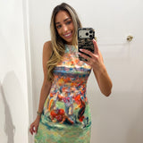 LBK Abstract Football Player Print Dress