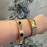 BLACK CRYSTAL GOLD STUDDED BRACELET