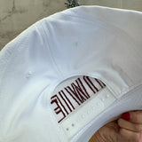 VINTAGE WHITE BOWIE MAROON HAT