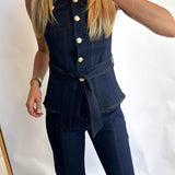 DENIM VEST + PANTS SET