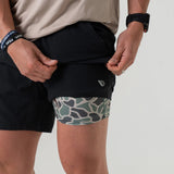 Athletic Short - Heather Black - Retro Duck Camo Liner