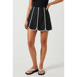 Shell Panel Linen Skort: Off White / L