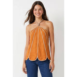 Shell Panel Linen Top: Off White / L