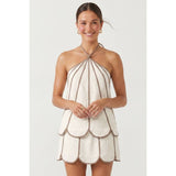 Shell Panel Linen Top: Off White / L