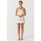 Shell Panel Linen Skort: Off White / M