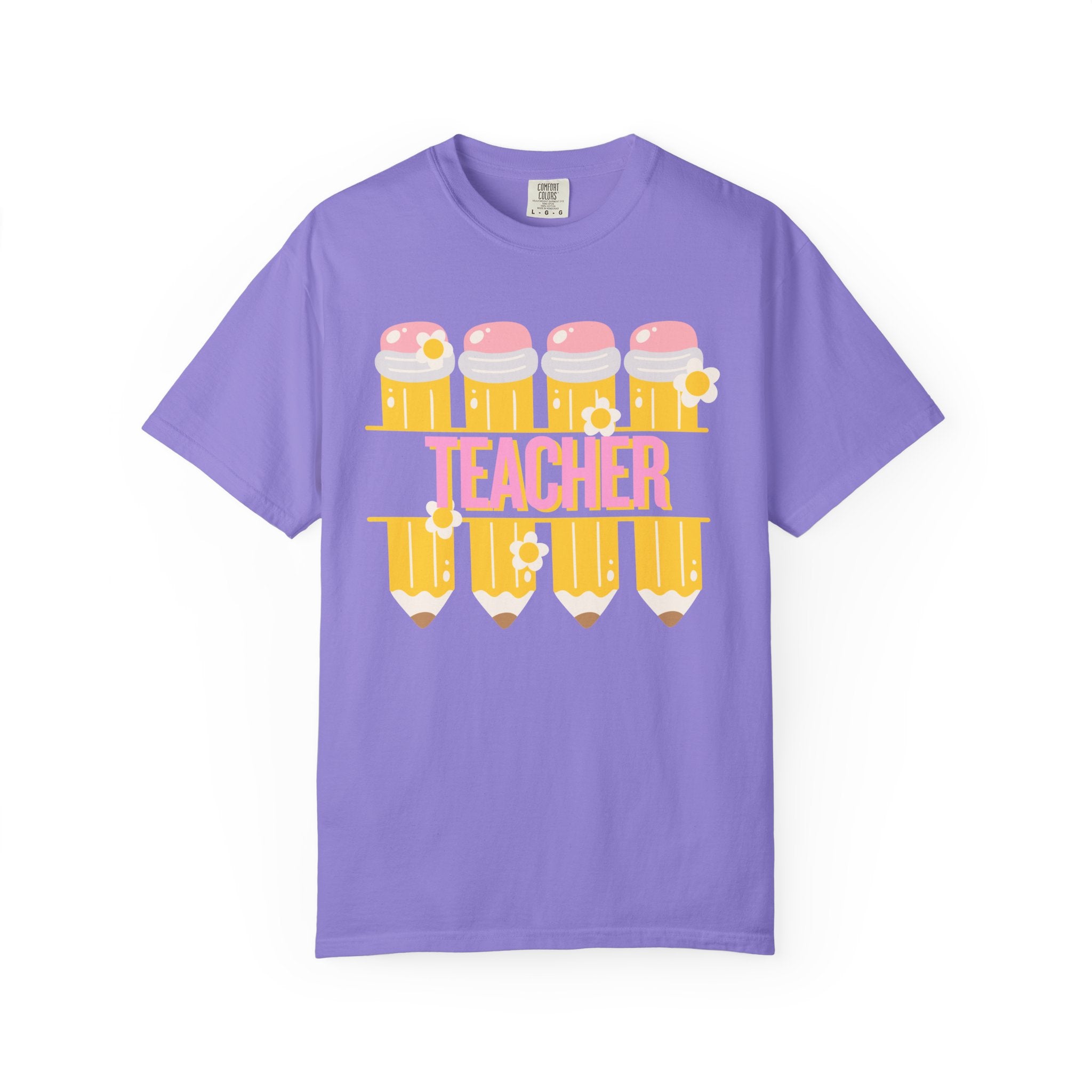 Teacher Pencil & Apple Graphic T-Shirt | Cute Back-to-School Gift for Educators