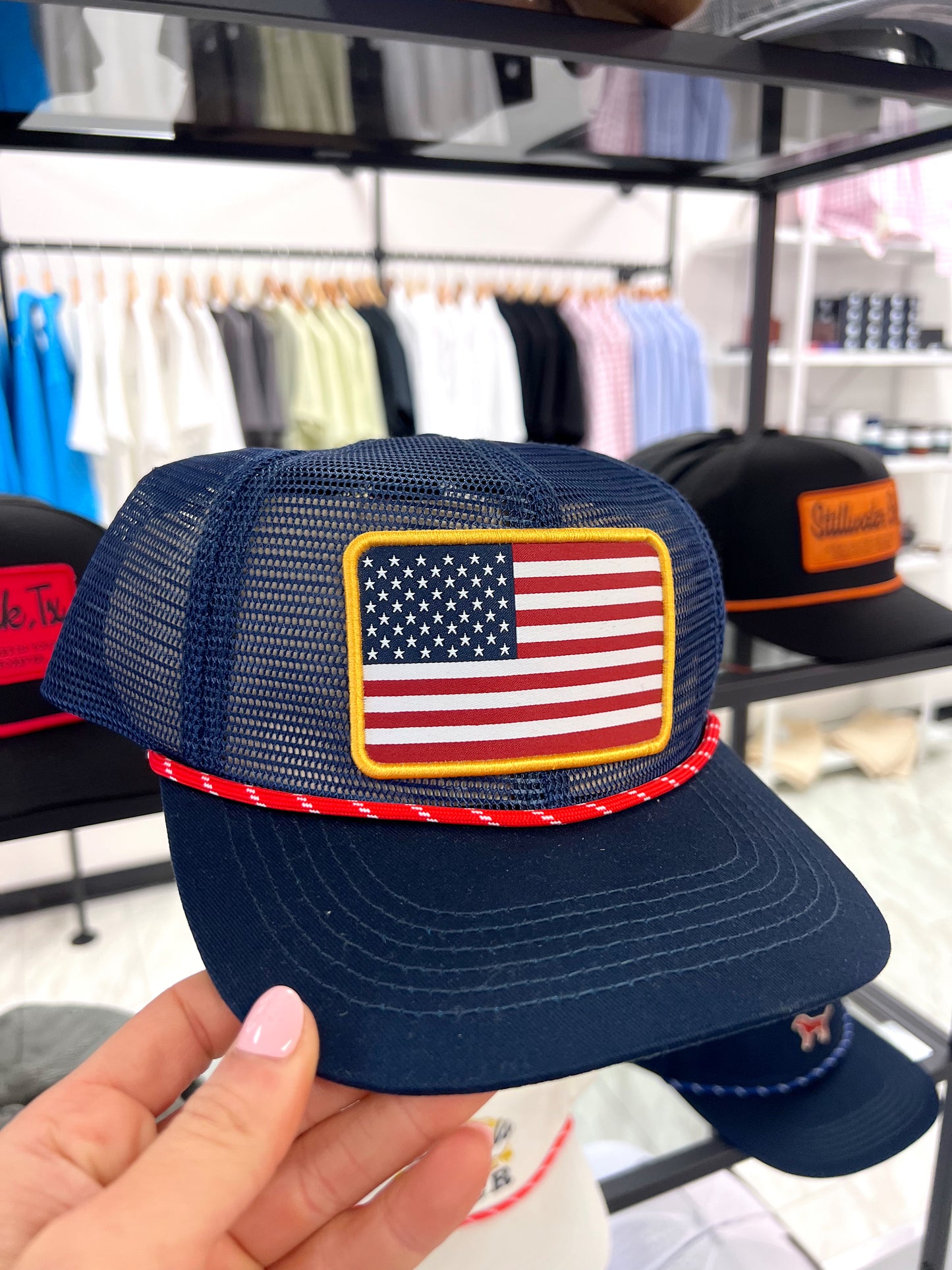 USA FLAG NAVY BLUE HAT