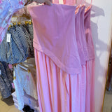 PINK STRAPLESS SCARF MAXI DRESS