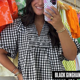 BLACK GINGHAM TOP