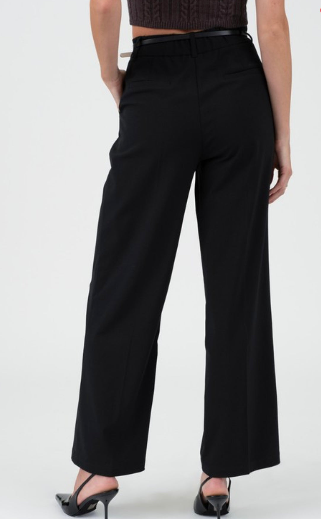 BLACK HIGH WAISTED PLEATED DRESS PANTS