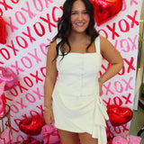 CREAM SQUARE NECKLINE + DRAPE SET