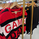 RED / BLACK / WHITE COLORBLOCK GAMEDAY TOP