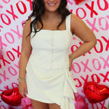 CREAM SQUARE NECKLINE + DRAPE SET