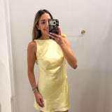 BUTTER YELLOW FLORAL MINI DRESS