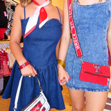 DENIM HALTER DRESS
