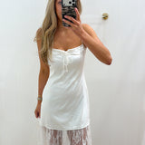 LBK WHITE LACE MAXI DRESS