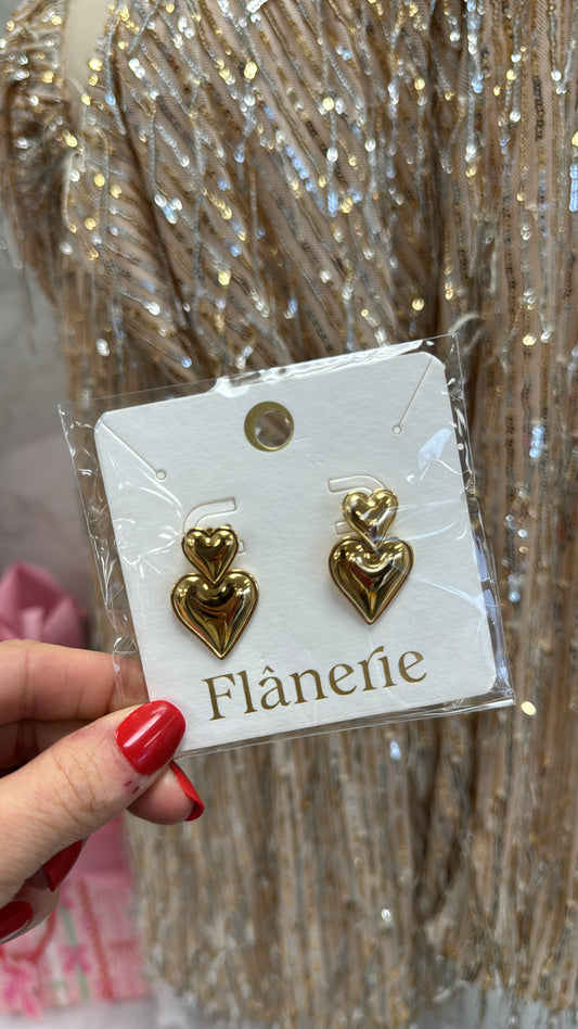 GOLD LAYERED HEART EARRING - NON TARNISH