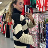 Kaila Oversized Knit Striped Sweater