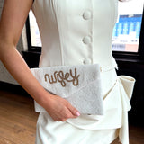 WHITE WIFEY CLUTCH/ CROSSBODY