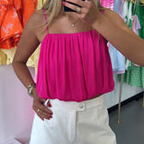 HOT PINK BUBBLE TANK TOP