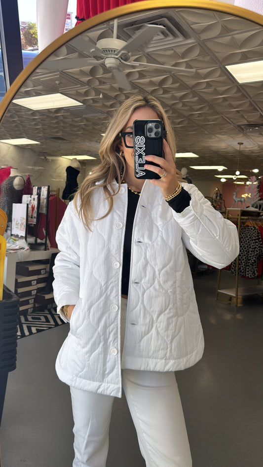 WHITE PADDED JACKET