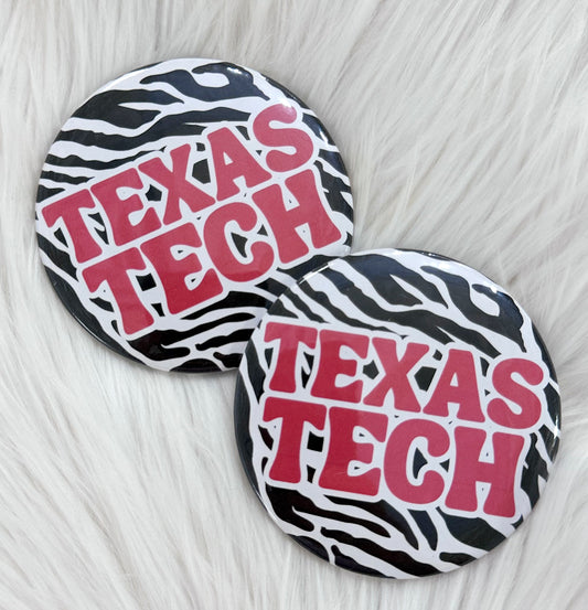 ZEBRA PRINT TEXAS TECH BUTTON