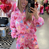 PINK HEART QUILTED SET