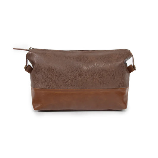 THE OXFORD TOILETRY BAG - CHOCOLATE BROWN