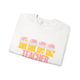 Teacher Pencil Crewneck Sweatshirt | Cute Pink & Yellow Teacher Appreciation Gift